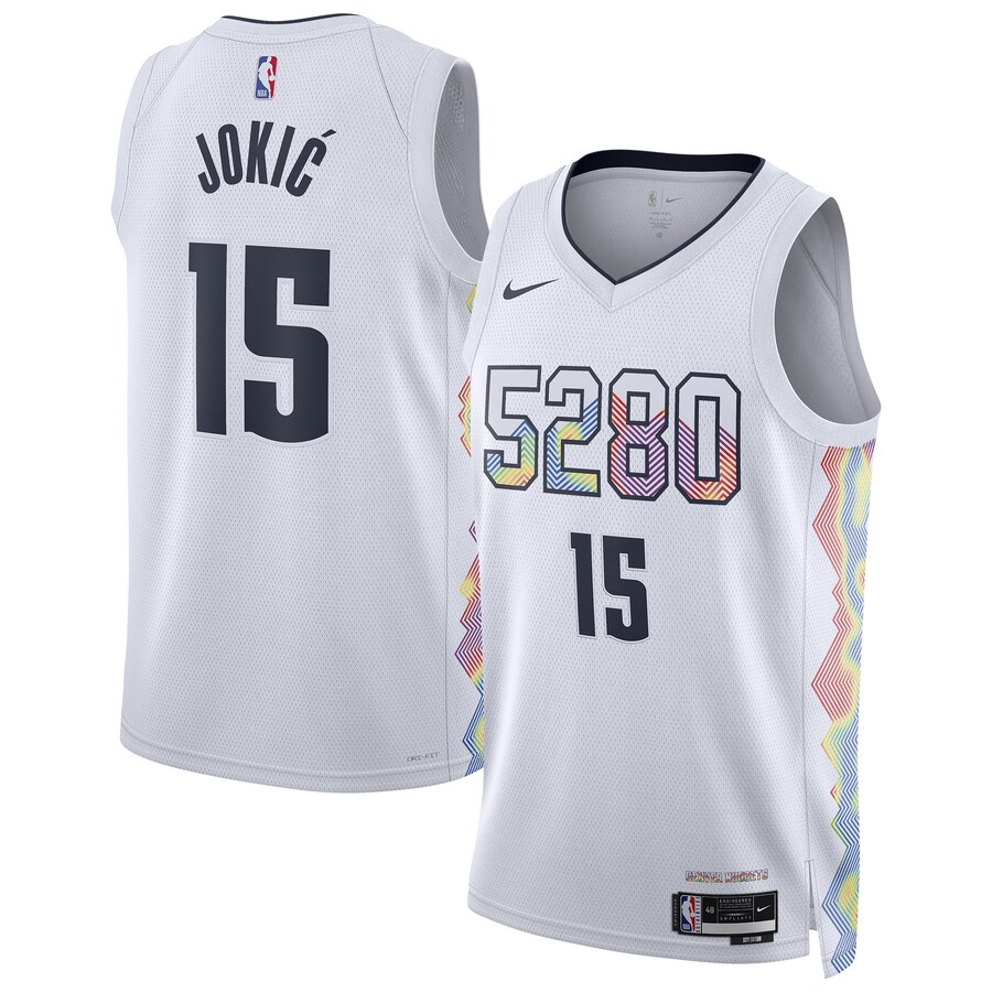 Unisex Denver Nuggets Nikola Jokic Nike White 2024/25 Swingman Player Jersey - City Edition - Puhuasuan
