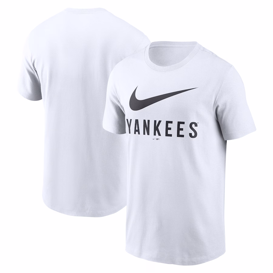 Men's New York Yankees Nike White Swoosh T-Shirt - Puhuasuan