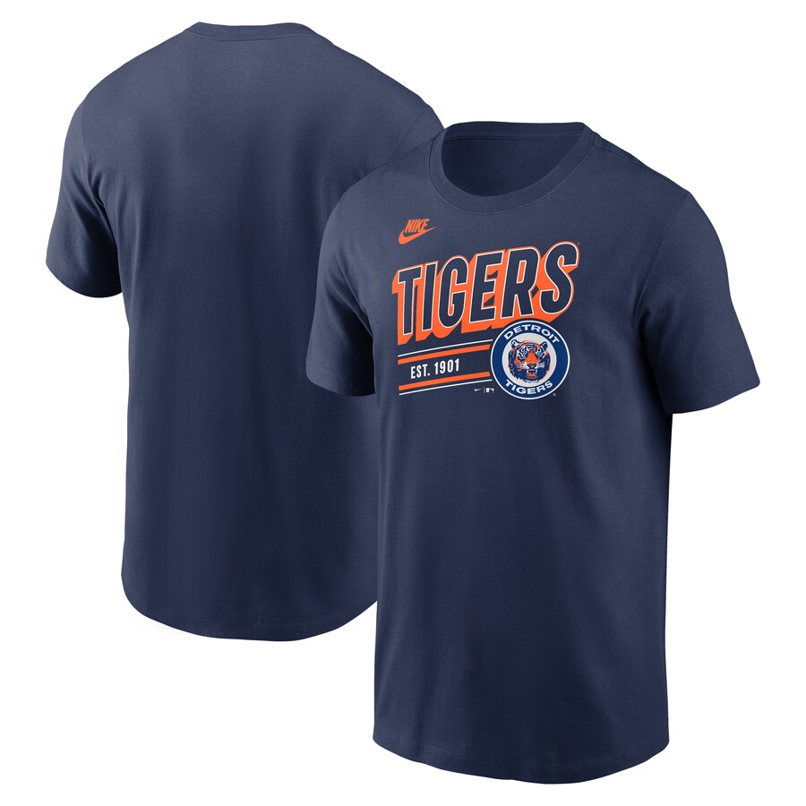 Men's Detroit Tigers Nike Navy Cooperstown Collection Retro T-Shirt - Puhuasuan
