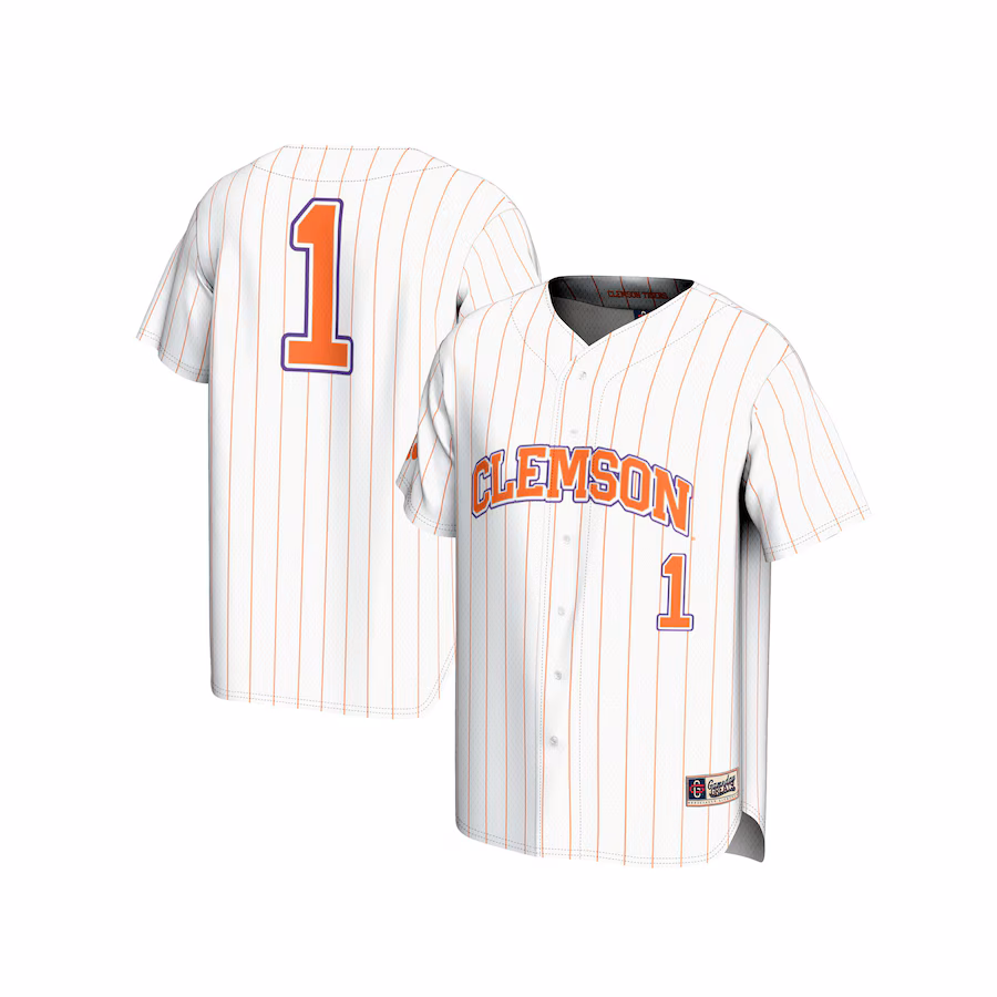 Youth GameDay Greats  White #1 Clemson Tigers Lightweight Baseball Fashion Jersey - Puhuasuan