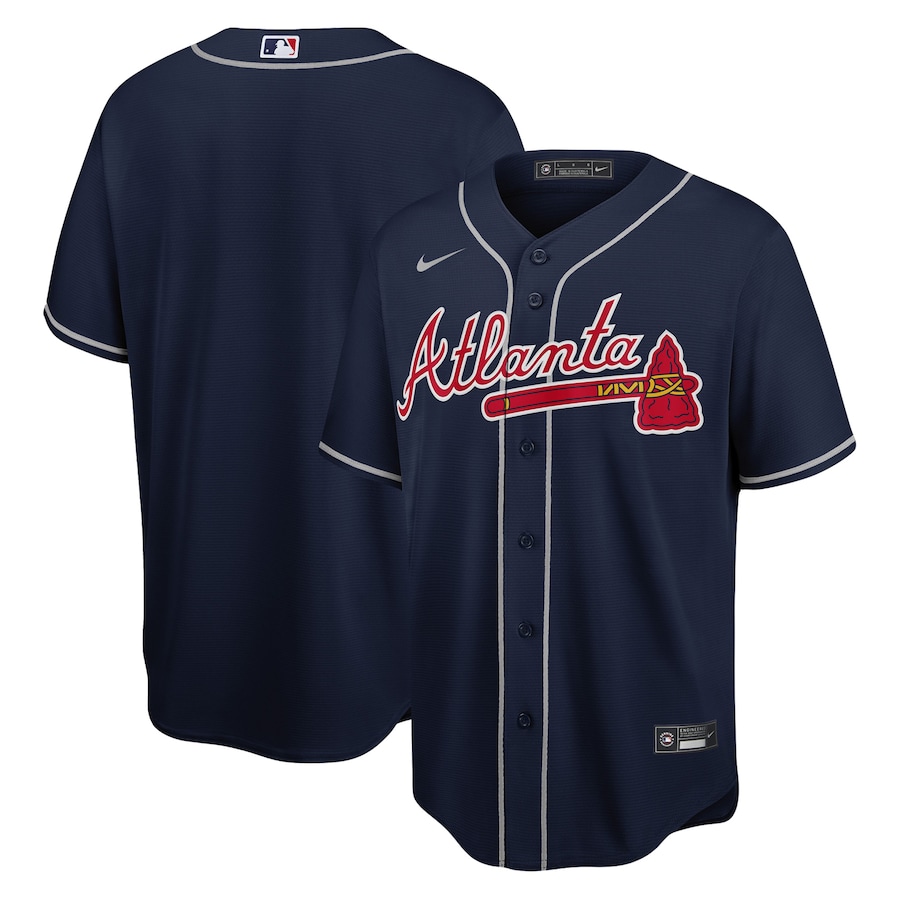 Men's Atlanta Braves  Nike Navy Big & Tall Alternate Replica Team Jersey - Puhuasuan