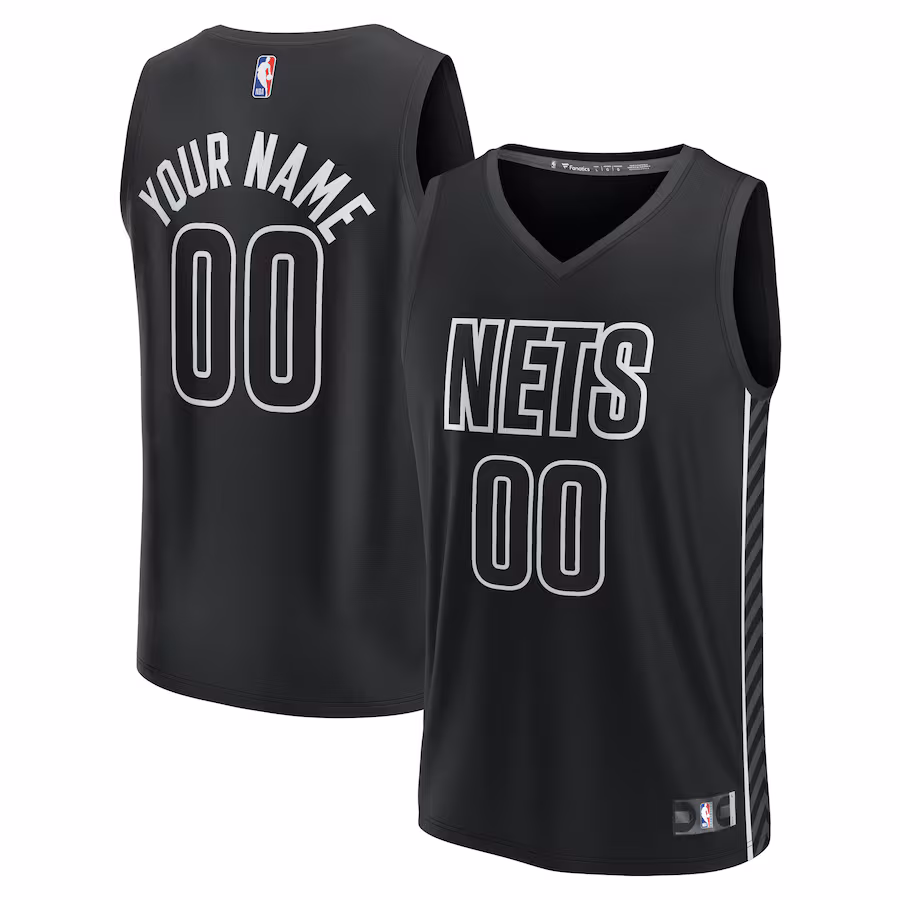 Youth Brooklyn Nets  Fanatics Black Fast Break Replica Custom Jersey - Statement Edition - Puhuasuan
