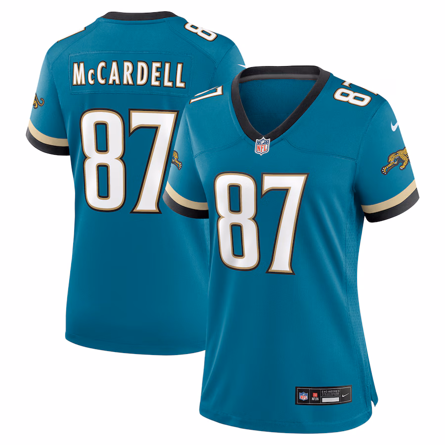 Women's Jacksonville Jaguars Keenan McCardell Nike Teal Prowler Throwback Retired Player Game Jersey - Puhuasuan