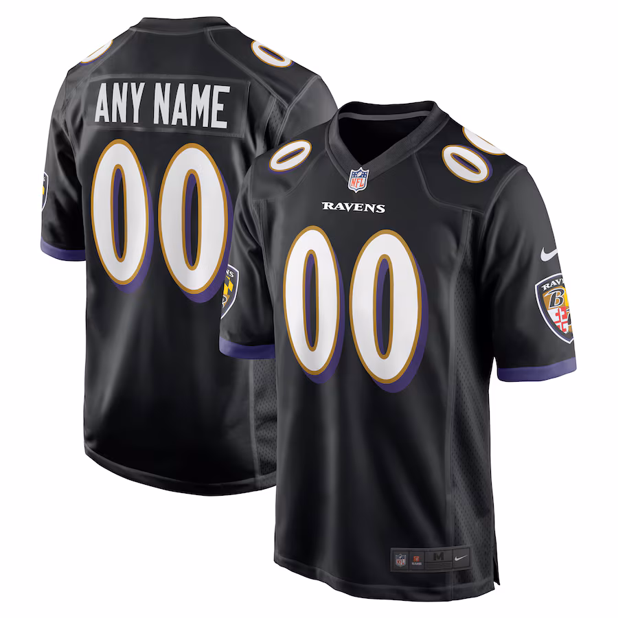 Youth Baltimore Ravens Nike Black Game Custom Jersey - Puhuasuan