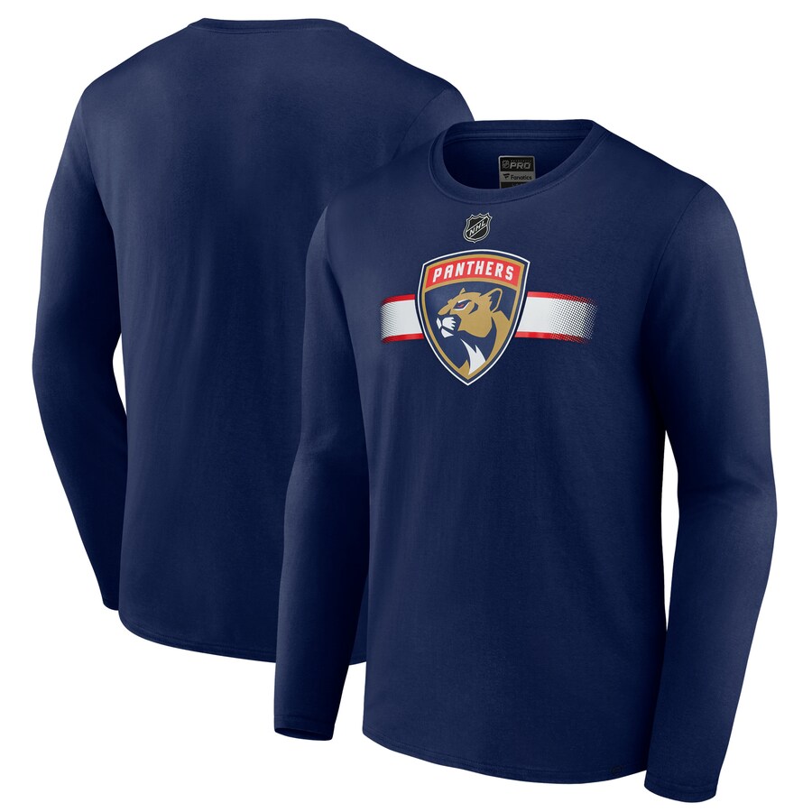 Men's Florida Panthers Fanatics Navy Authentic Pro Long Sleeve T-Shirt - Puhuasuan