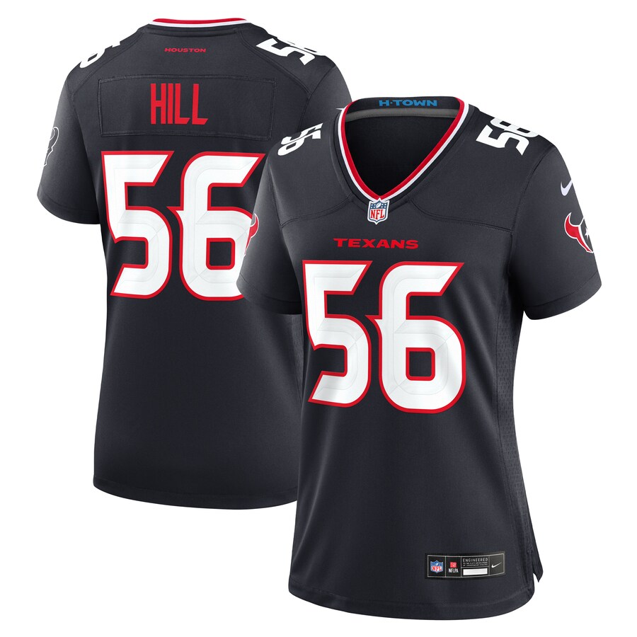 Women's Houston Texans Jamal Hill Nike Navy Team Game Jersey - Puhuasuan