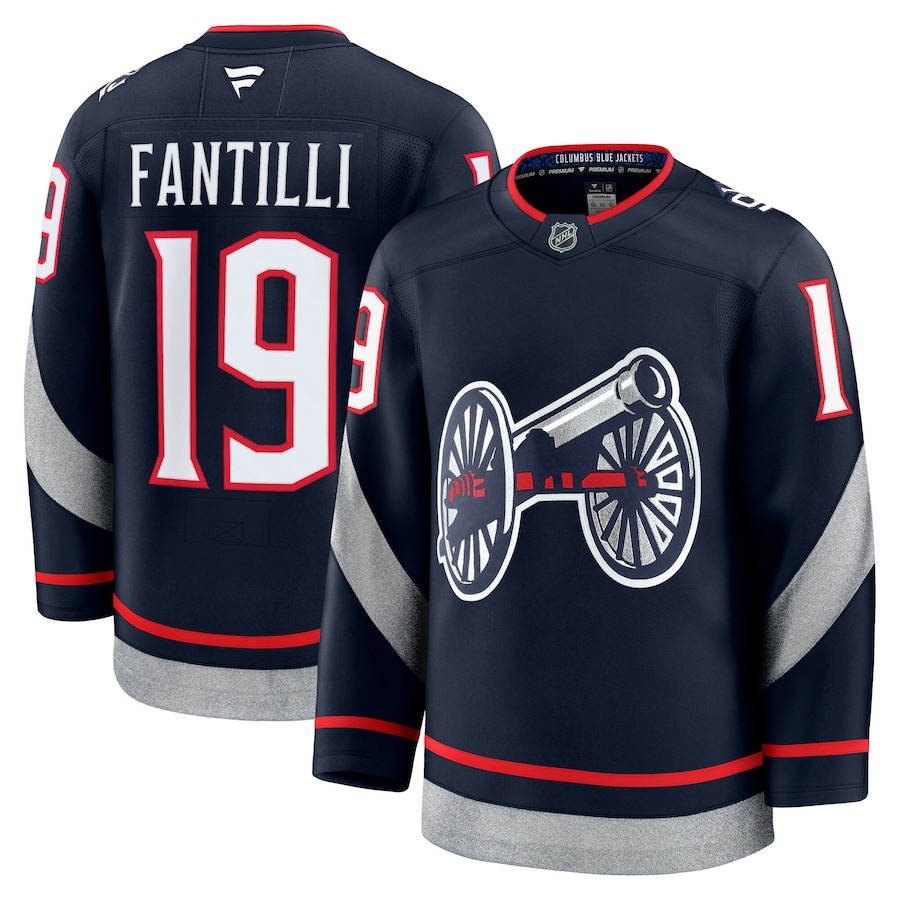 Men's Columbus Blue Jackets Adam Fantilli Fanatics Navy 2025 NHL Stadium Series Premium Player Jersey - Puhuasuan