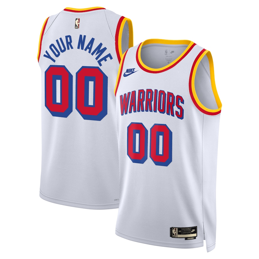 Unisex Adult Golden State Warriors Nike White Swingman Custom Jersey - Classic Edition - Puhuasuan