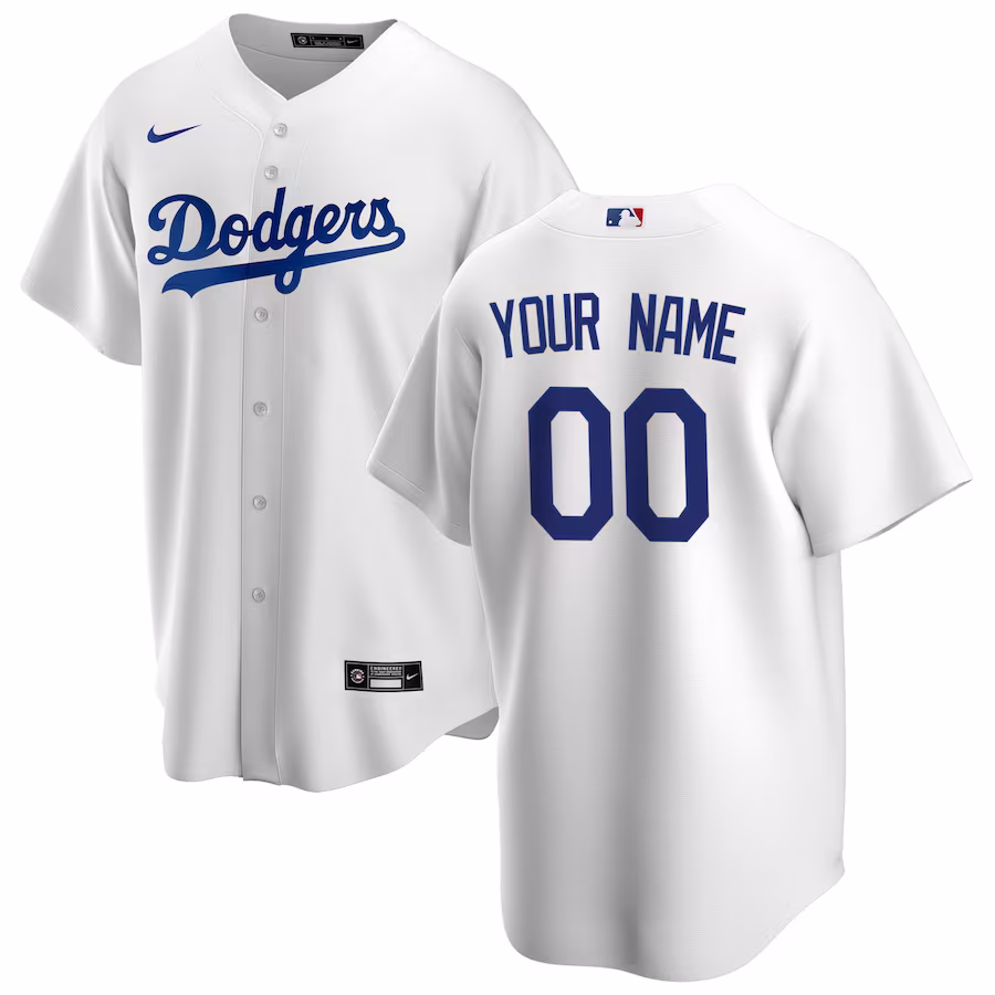 Youth Los Angeles Dodgers Nike White Home Replica Custom Jersey - Puhuasuan