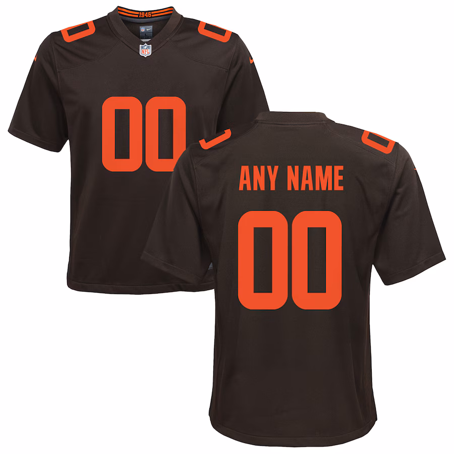 Youth Cleveland Browns Nike Brown Alternate Custom Game Jersey - Puhuasuan