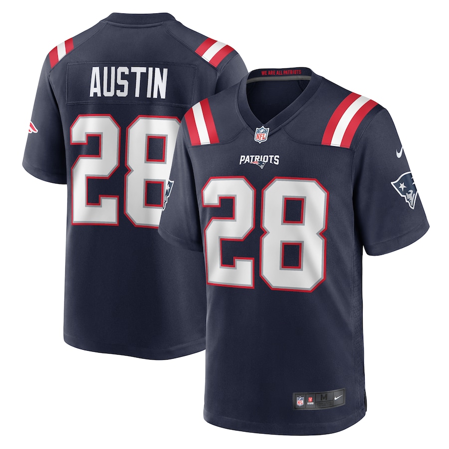 Men's New England Patriots Alex Austin Nike Navy Game Jersey - Puhuasuan