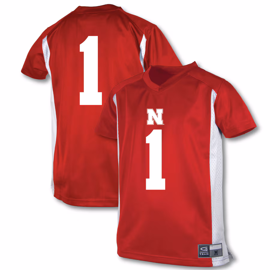 Youth Garb #1 Scarlet Nebraska Huskers Football Jersey - Puhuasuan