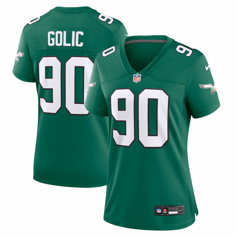 Women's Philadelphia Eagles Mike Golic Nike Kelly Green Alternate Game Jersey - Puhuasuan