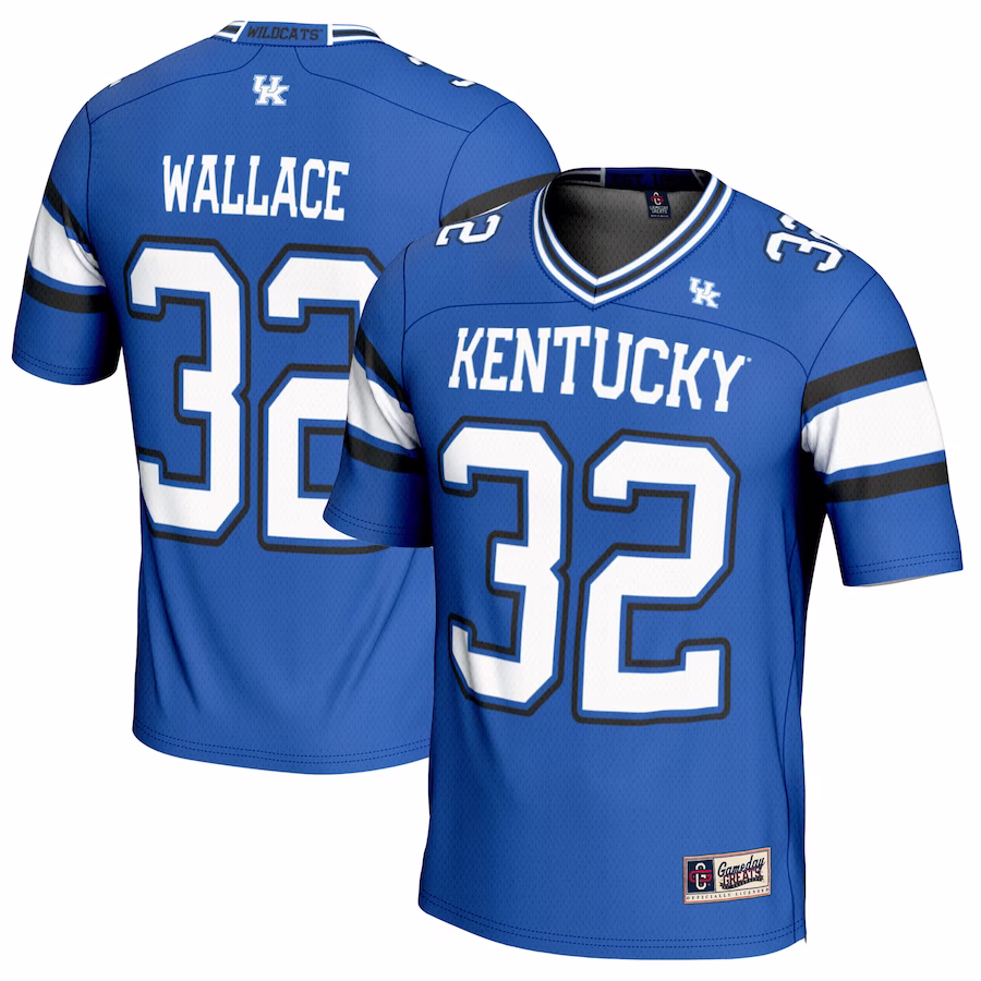 Trevin Wallace Kentucky Wildcats GameDay Greats Youth NIL Player Football Jersey - Royal - Puhuasuan