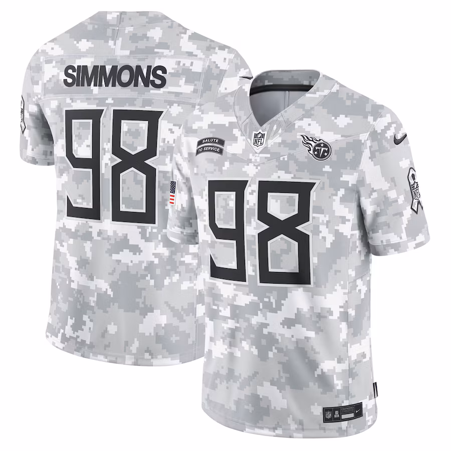 Men's Tennessee Titans Jeffery Simmons Nike Arctic Camo 2024 Salute to Service Limited Jersey - Puhuasuan