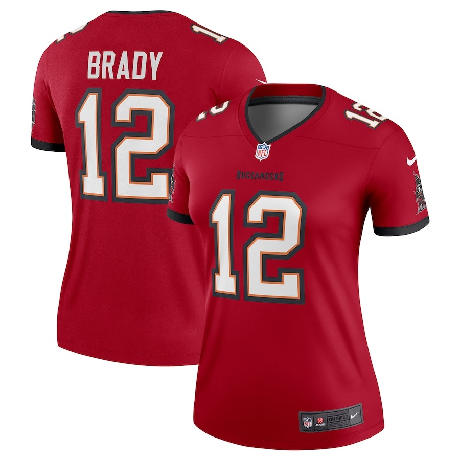 Women's Tampa Bay Buccaneers Tom Brady Nike Red Team Legend Player Performance Top - Puhuasuan