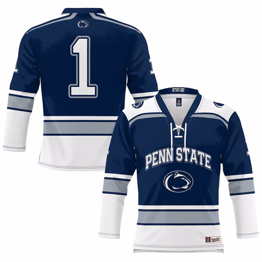 #1 Penn State Nittany Lions GameDay Greats Youth Hockey Jersey - Navy - Puhuasuan