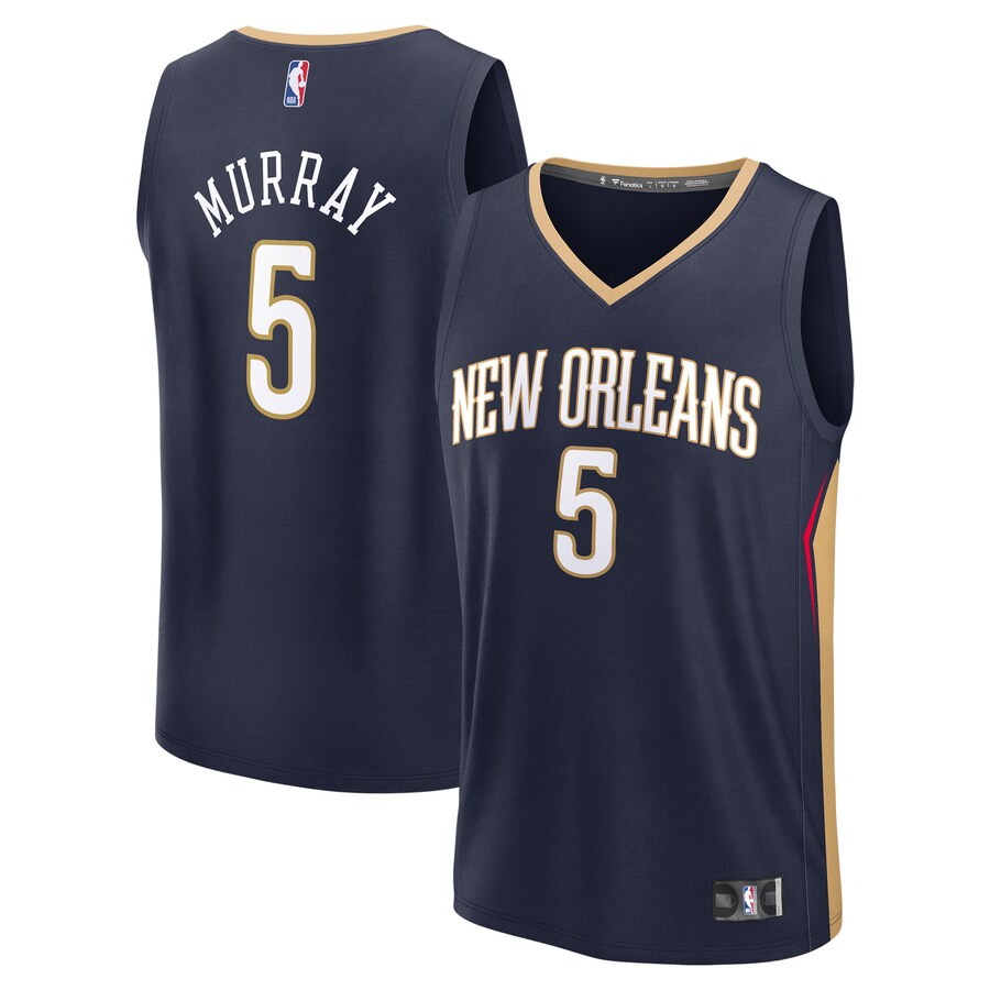 Men's New Orleans Pelicans Dejounte Murray Fanatics Navy Fast Break Replica Player Jersey - Icon Edition - Puhuasuan