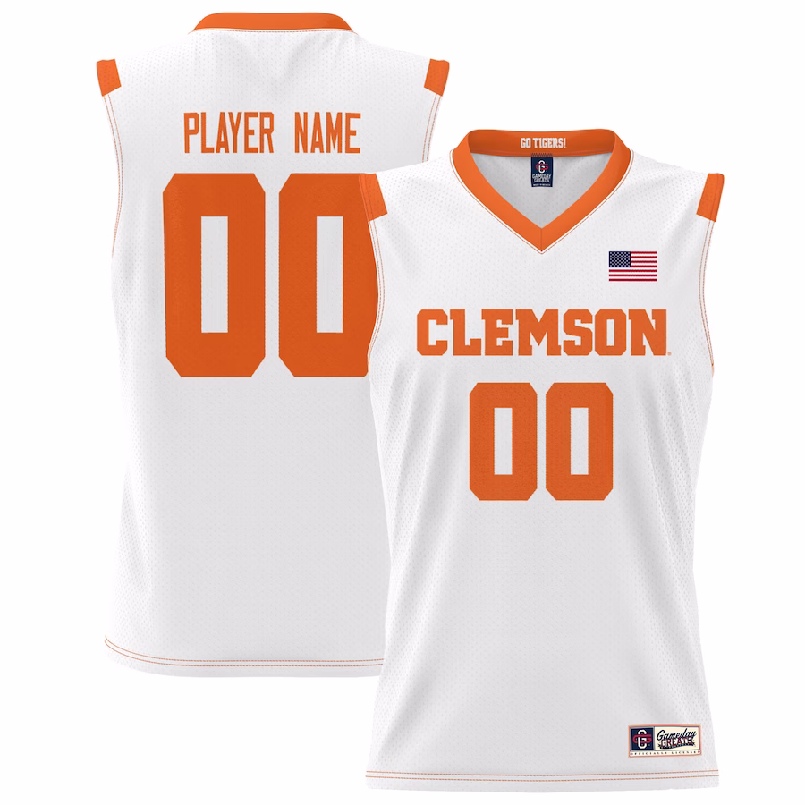 Clemson Tigers GameDay Greats NIL Pick-A-Player Lightweight Basketball Jersey - White - Puhuasuan