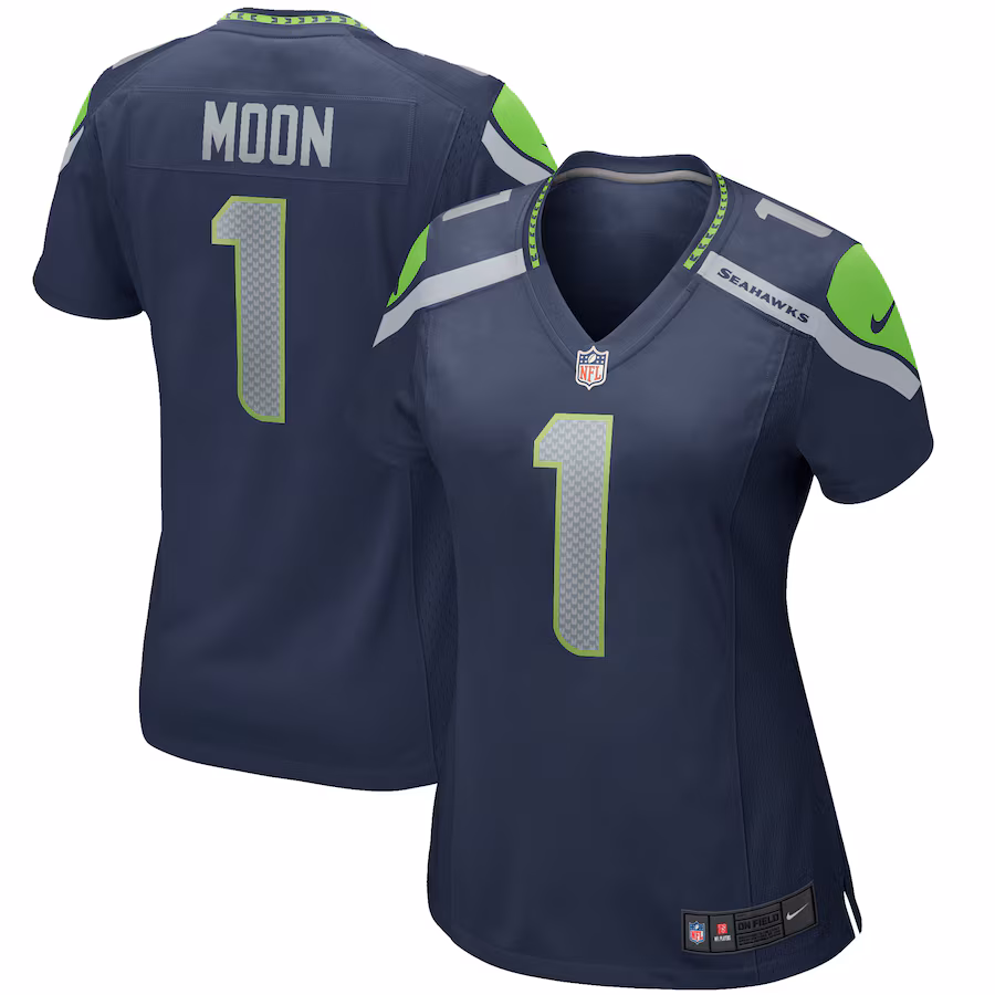 Women's Seattle Seahawks Warren Moon Nike College Navy Game Retired Player Jersey - Puhuasuan