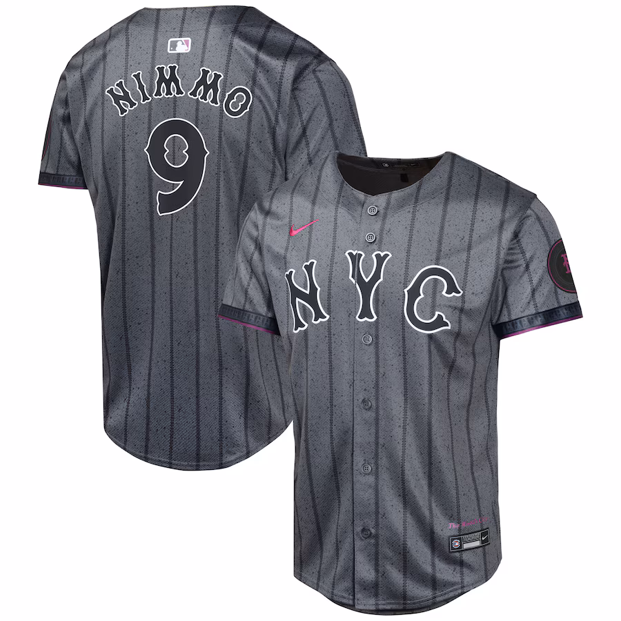 Youth New York Mets Brandon Nimmo Nike Graphite 2024 City Connect Limited Player Jersey - Puhuasuan