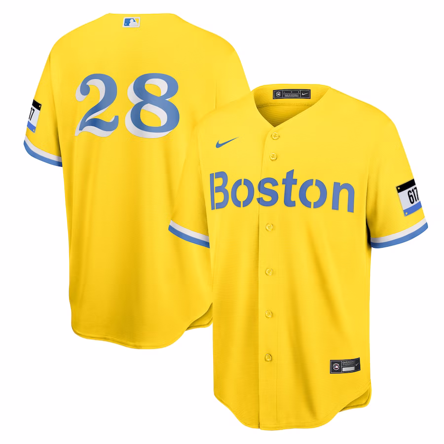Men's Boston Red Sox J.D. Martinez Nike Gold City Connect Replica Player Jersey - Puhuasuan