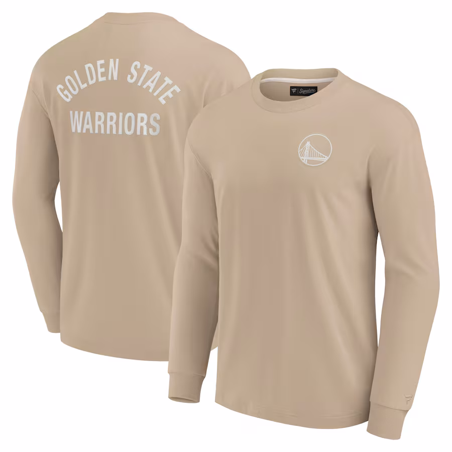 Unisex Golden State Warriors Fanatics Khaki Elements Super Soft Long Sleeve T-Shirt - Puhuasuan