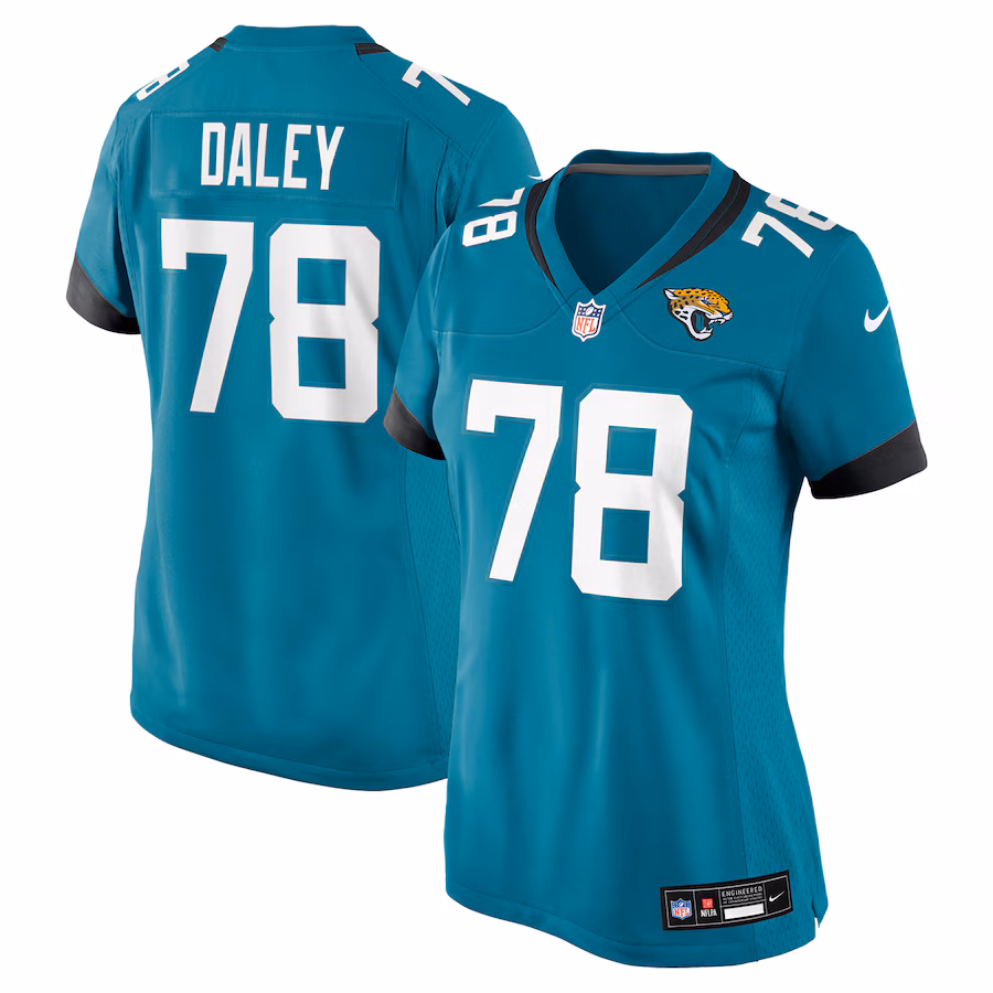 Women's Jacksonville Jaguars Dennis Daley Nike Teal Game Jersey - Puhuasuan