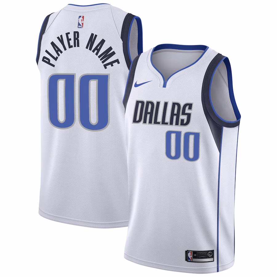 Men's Dallas Mavericks Nike White Custom Swingman Jersey - Association Edition - Puhuasuan