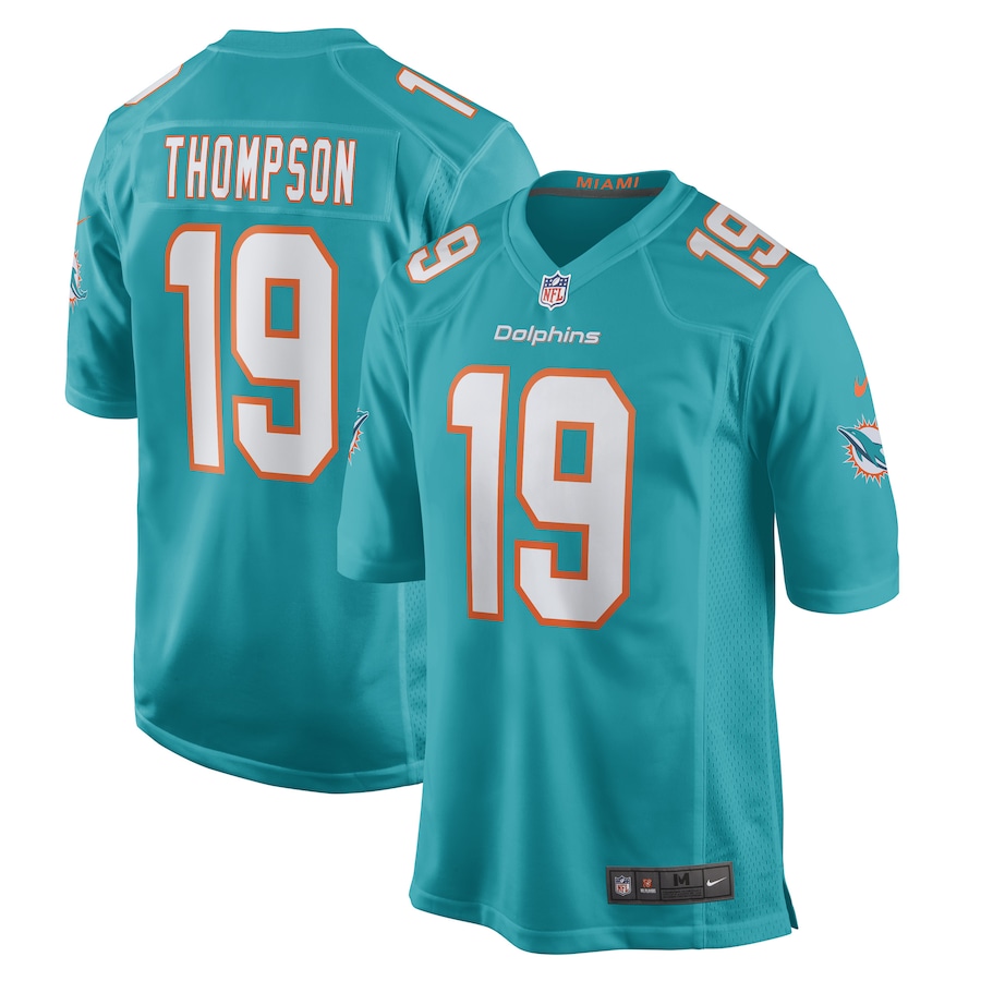 Men's Miami Dolphins Skylar Thompson Nike Aqua Game Player Jersey - Puhuasuan