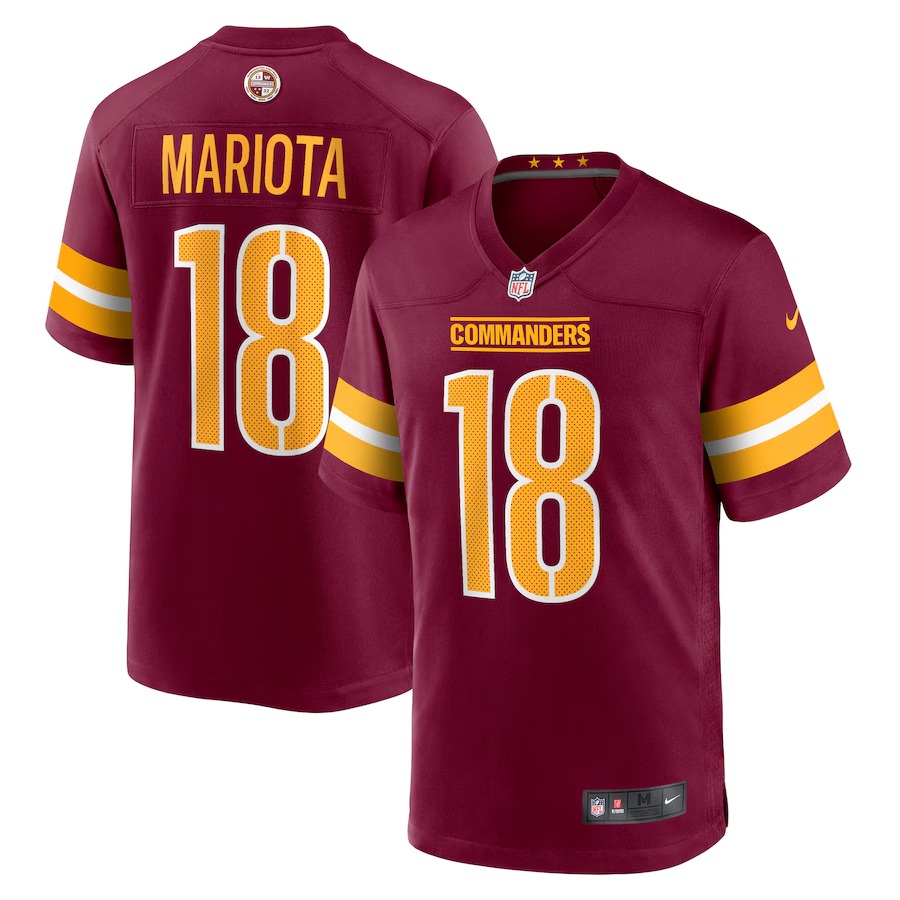 Men's Washington Commanders Marcus Mariota Nike Burgundy Game Jersey - Puhuasuan