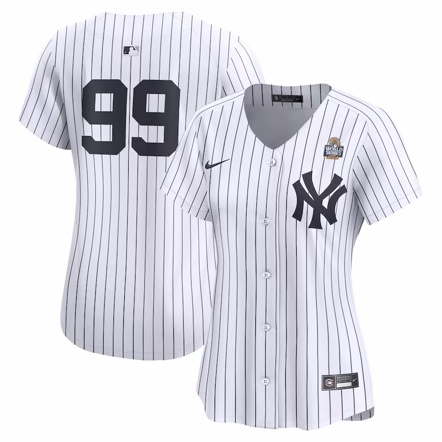 Women's New York Yankees Aaron Judge Nike White 2024 World Series Home Limited Player Jersey - Puhuasuan