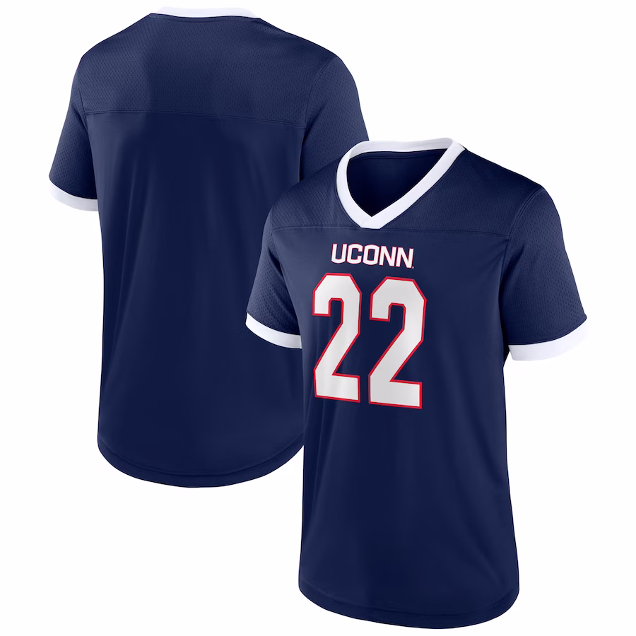 Men's Navy UConn Huskies The Cut Football Jersey - Puhuasuan