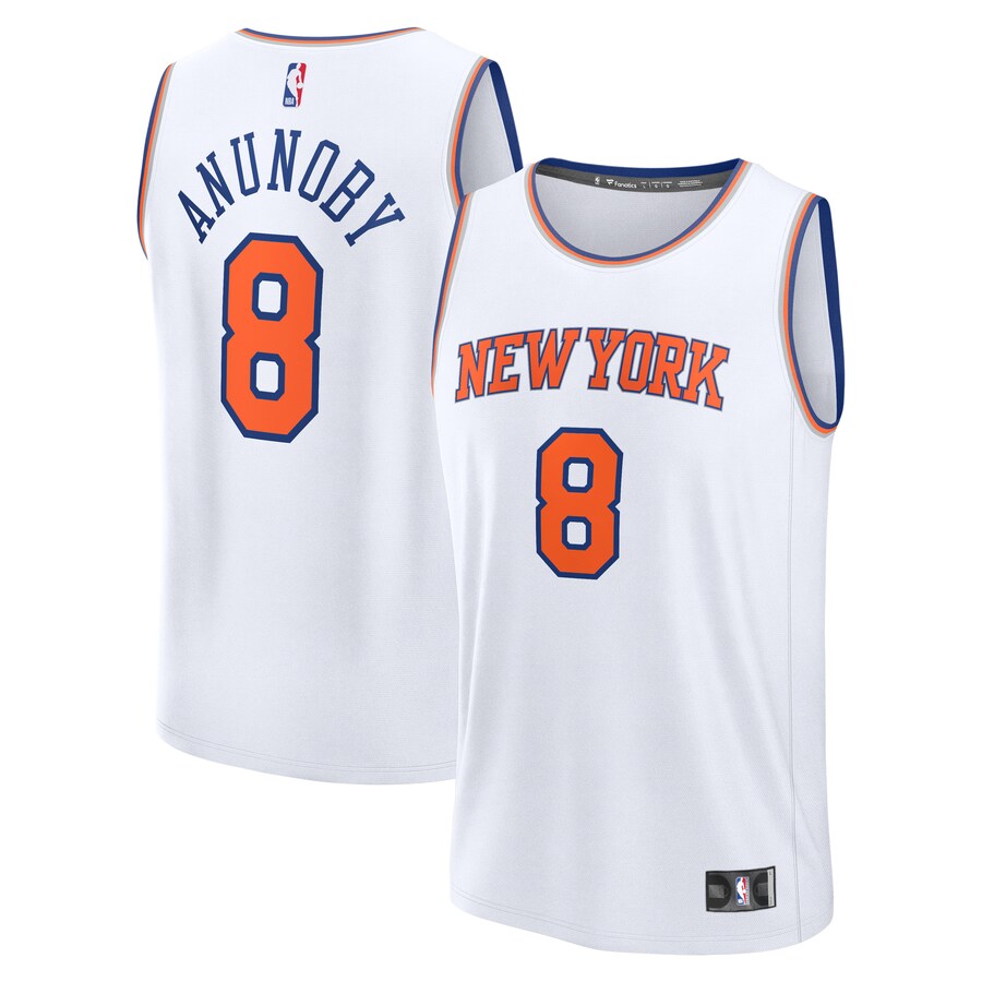 Men's New York Knicks OG Anunoby Fanatics White Fast Break Player Jersey - Association Edition - Puhuasuan