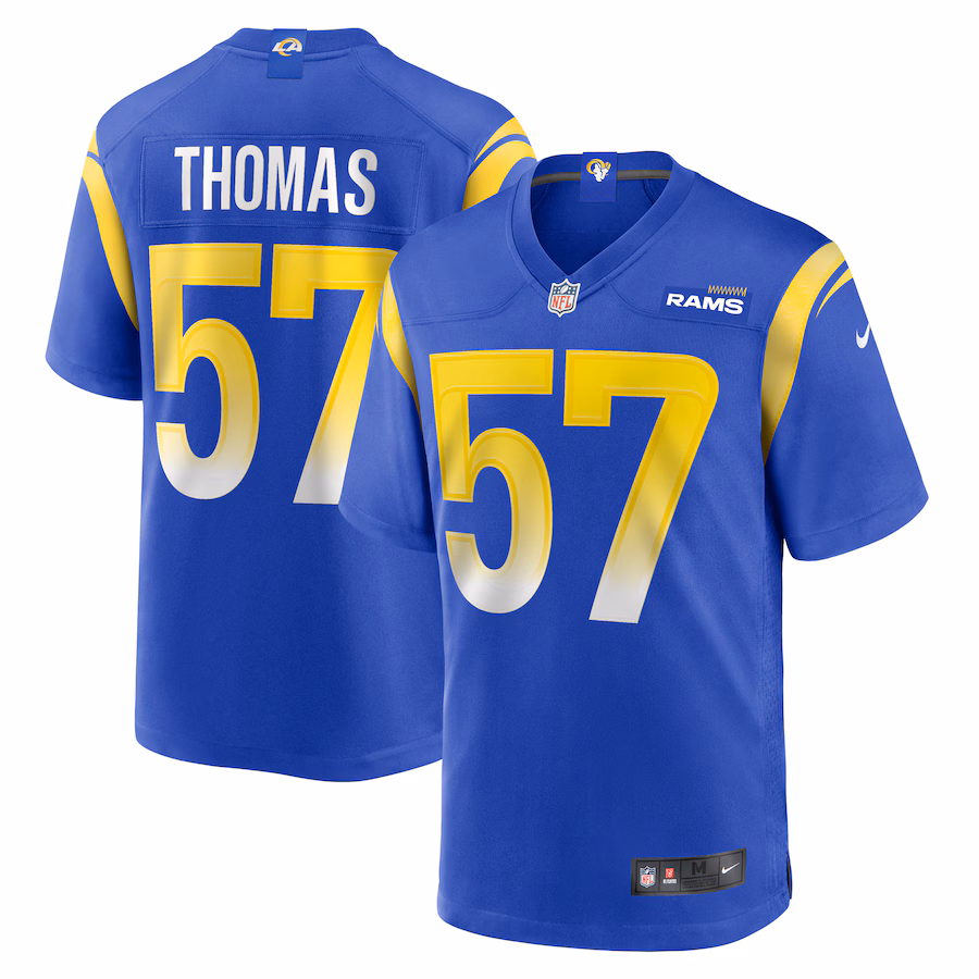 Men's Los Angeles Rams Zachary Thomas Nike  Royal Team Game Jersey - Puhuasuan