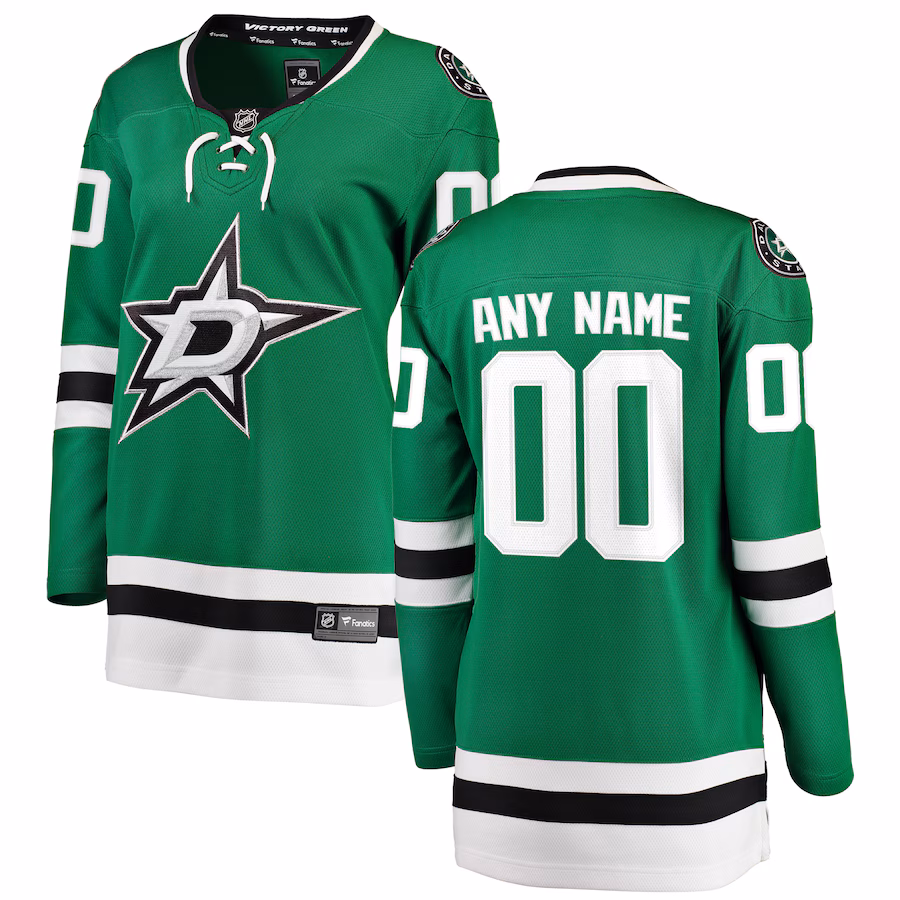 Women's Dallas Stars Fanatics Green Home Breakaway Custom Jersey - Puhuasuan