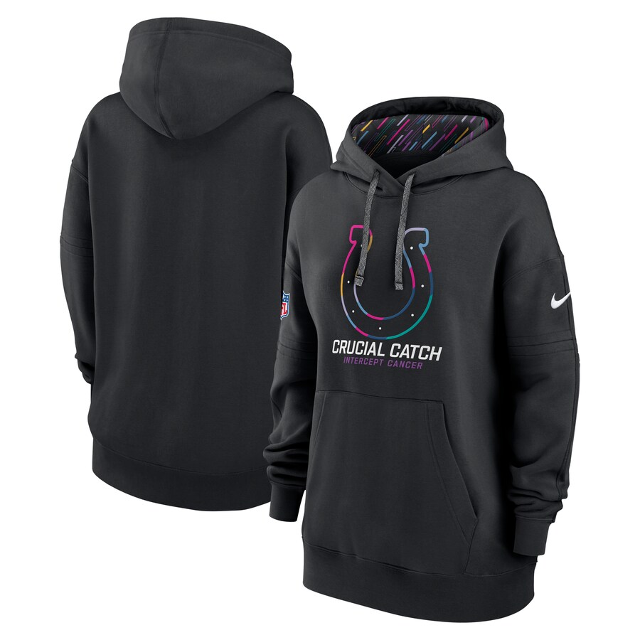 Women's Indianapolis Colts  Nike Black 2024 NFL Crucial Catch Club Pullover Hoodie - Puhuasuan