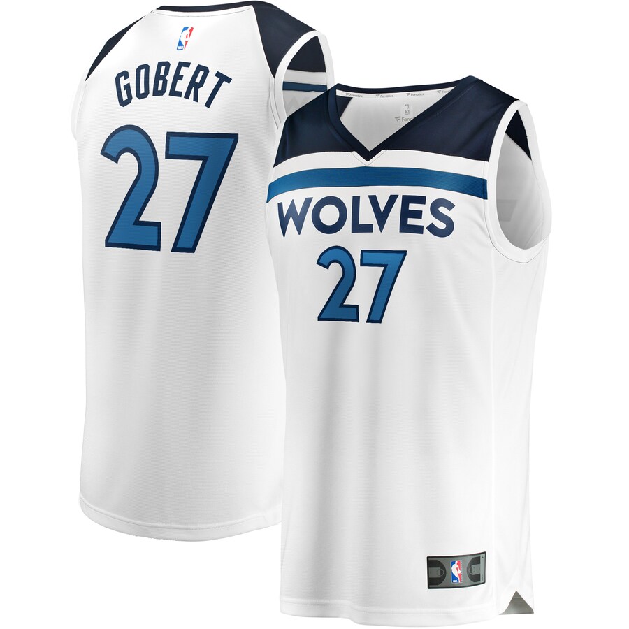 Youth Minnesota Timberwolves Rudy Gobert Fanatics White Fast Break Replica Player Jersey - Association Edition - Puhuasuan