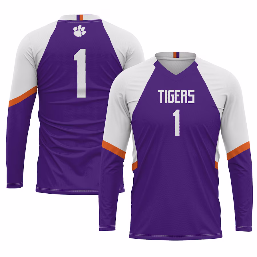 #1 Clemson Tigers GameDay Greats Youth Lightweight Women's Volleyball Jersey - Purple - Puhuasuan