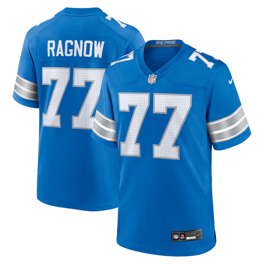 Men's Detroit Lions Frank Ragnow Nike  Blue Team Game Jersey - Puhuasuan