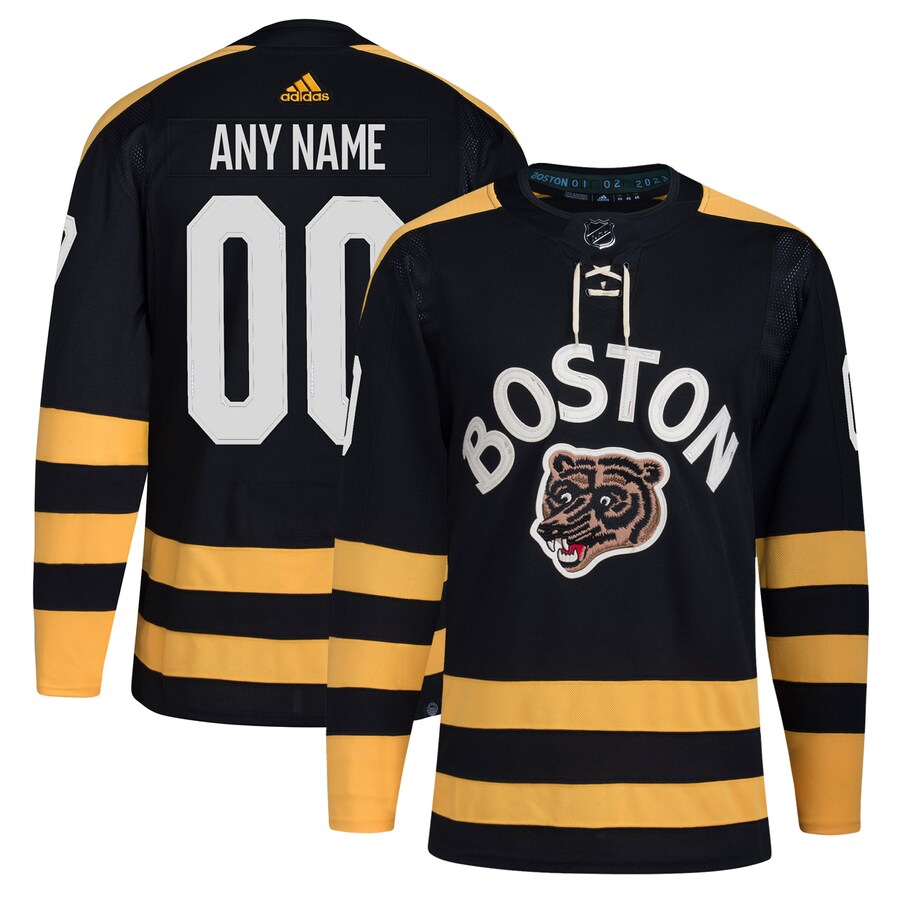 Men's Boston Bruins  adidas Black 2023 NHL Winter Classic Authentic Custom Jersey - Puhuasuan