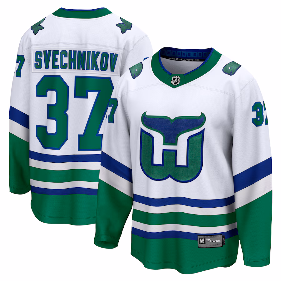 Men's Carolina Hurricanes Andrei Svechnikov Fanatics White Whalers Premier Breakaway Jersey - Puhuasuan