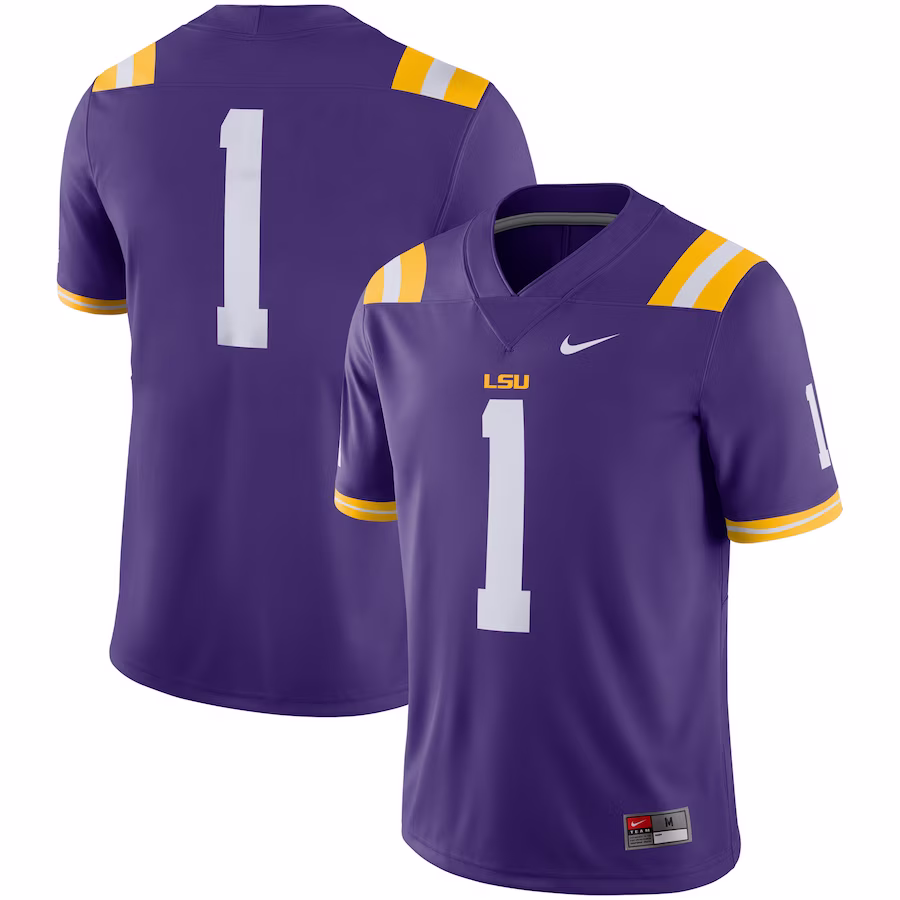 #1 LSU Tigers Nike Game Jersey - Purple - Puhuasuan