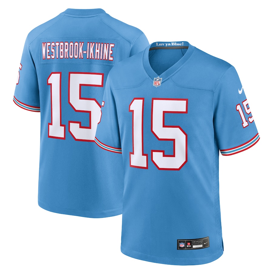 Men's Tennessee Titans Nick Westbrook-Ikhine Nike Light Blue Oilers Throwback Player Game Jersey - Puhuasuan