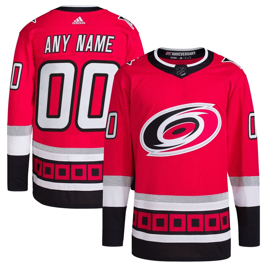 Men's Carolina Hurricanes adidas Red 25th Anniversary Primegreen Authentic Pro Custom Jersey - Puhuasuan