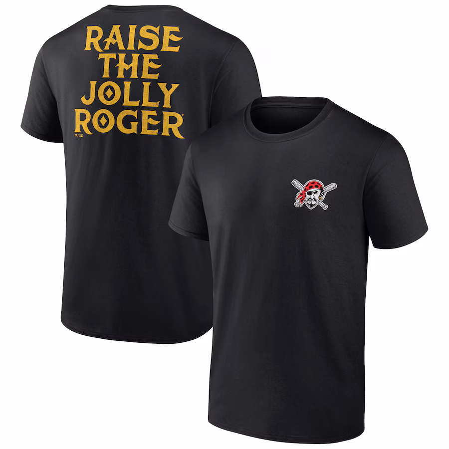 Men's Pittsburgh Pirates Black Raise The Jolly Roger Bring It T-Shirt - Puhuasuan