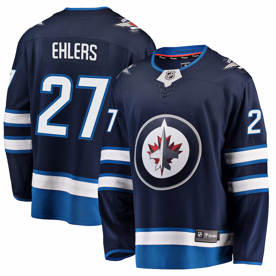 Men's Winnipeg Jets Nikolaj Ehlers Fanatics Navy Breakaway Replica Jersey - Puhuasuan