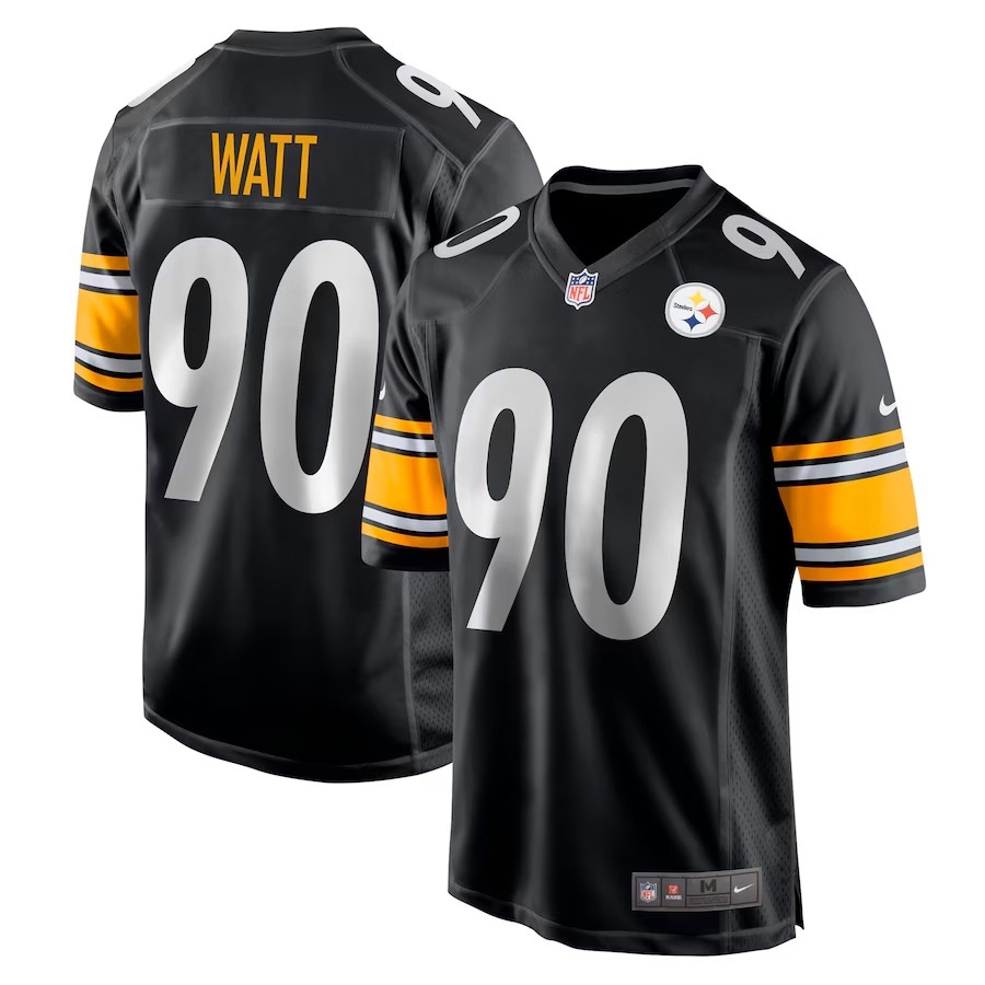 Men's Pittsburgh Steelers T.J. Watt Nike Black Game Team Jersey - Puhuasuan
