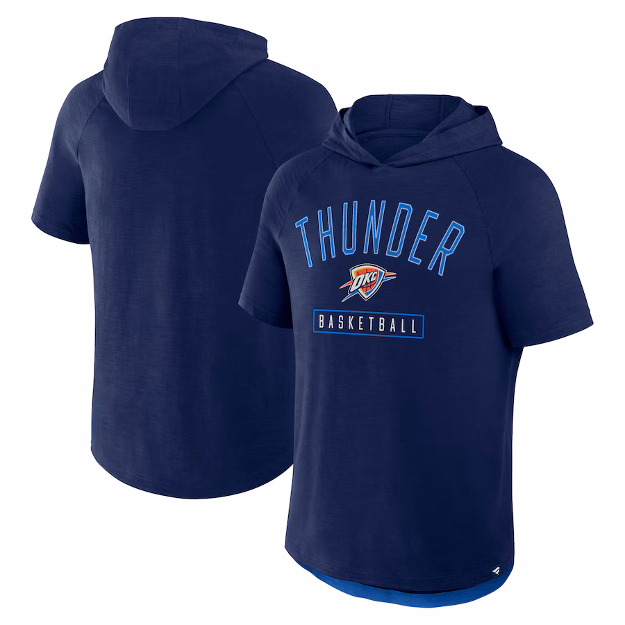 Men's Oklahoma City Thunder Fanatics Athletic Navy Pass Legend Hooded T-Shirt - Puhuasuan