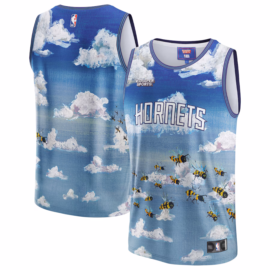 Unisex Charlotte Hornets NBA & KidSuper Studios by Fanatics Blue Hometown Jersey - Puhuasuan